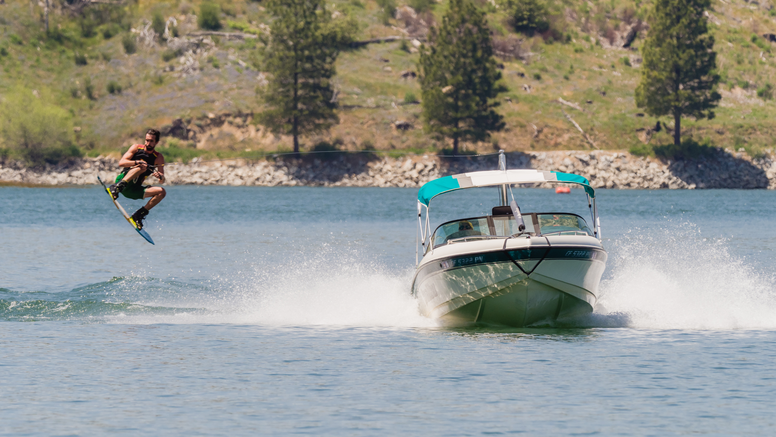 Watersport fun on Bass Lake Opening Day - Boating - Wakeboarding