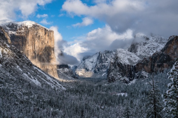 Yosemite's Tunnel View in Winter