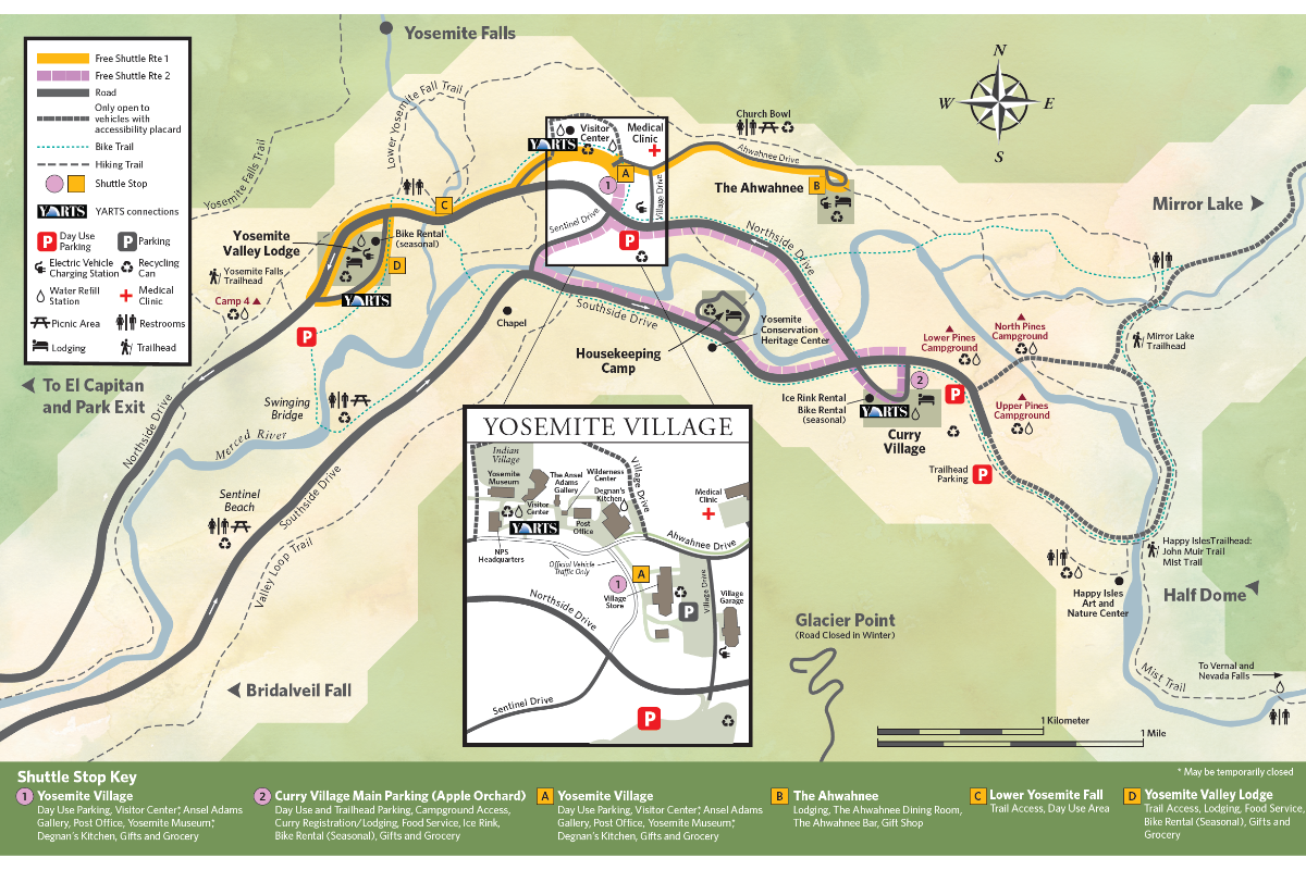 yosemite falls trail map