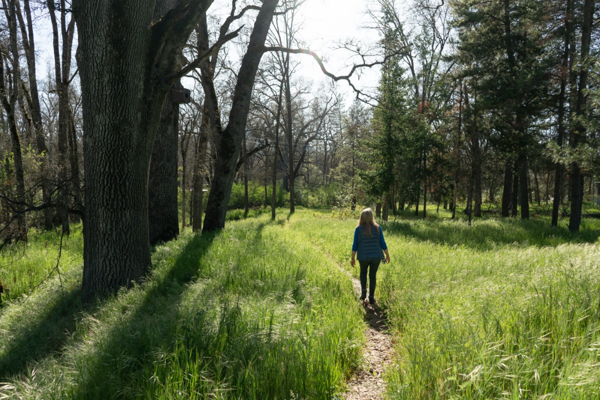 Person enjoying the Oakhurst River Parkway.