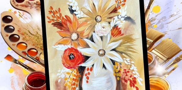 Fall Florals Paint Party poster for November 5 at Idle Hour Winery