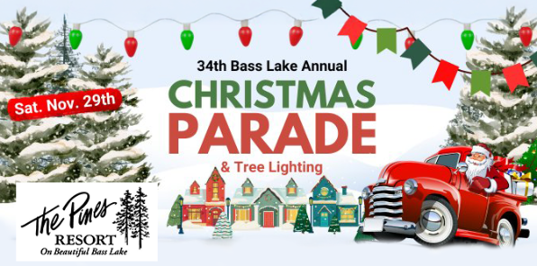 Event image for the 34th Bass Lake Annual Christmas Parade & Tree Lighting at The Pines Resort