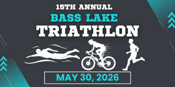 Flyer for the 15th Annual Bass Lake Triathlon.