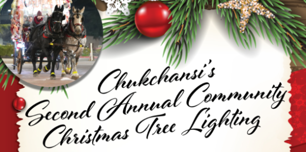 Flyer for Chukchansi's 2nd Annual Community Christmas Tree Lighting.