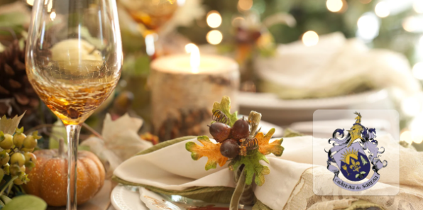 Elegant Thanksgiving table settings.