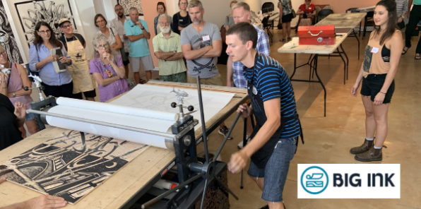 Wood carving and printing workshop.