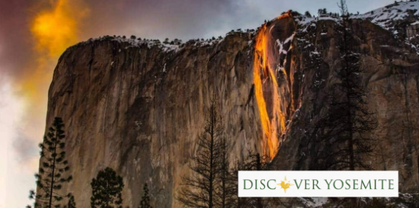 Photo of El Capitan and the horse tail falls event.