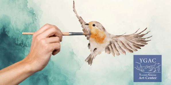 Artist watercolor painting a robin bird.