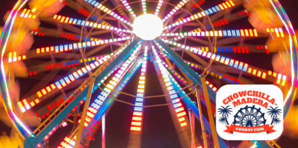 Colorful ferris wheel at a county fair.