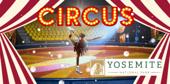 Ice skater in a the center ring of a circus.