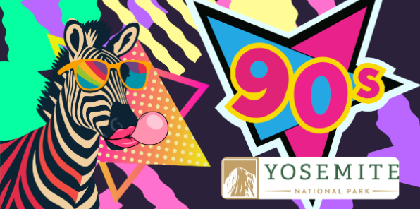 90s stylized background with colorful zebra and bubble gum.