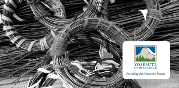 Pine needle baskets, black and white photo.