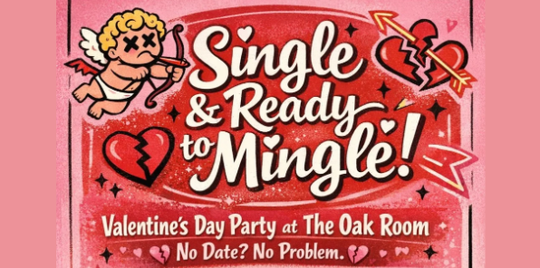 Cartoon banner of Valentine's and Cupid.