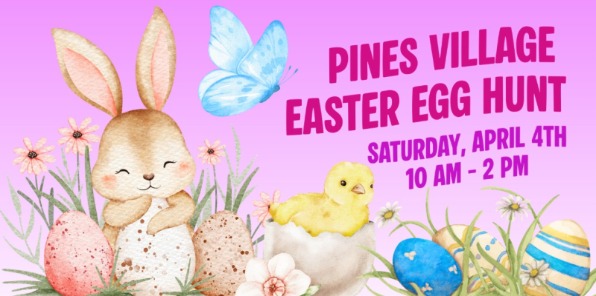 Easter Bunny with eggs and a small chick.