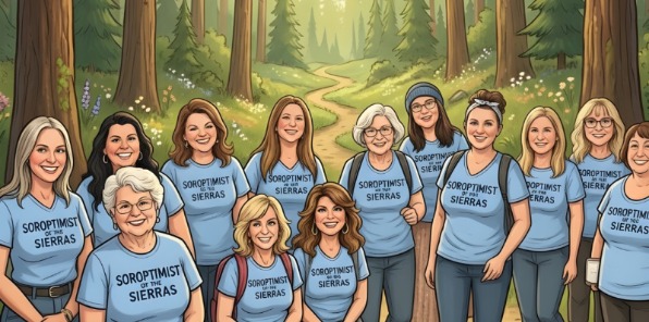Artist rendition of a group of women from the Soroptimist of the Sierras.