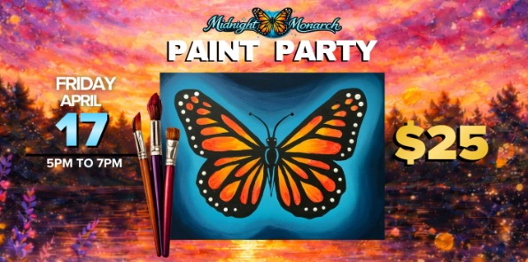 Paint event with a monarch butterfly.