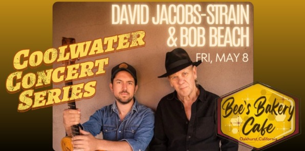 Banner for Coolwater Concert Series at Bees Bakery Cafe.
