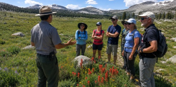 Wildflower Walk guided park program in Tuolomne Meadows
