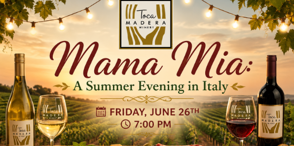 Italian dinner event at Toca Madera Winery
