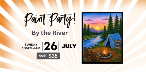 Paint event with a painting of a campground.