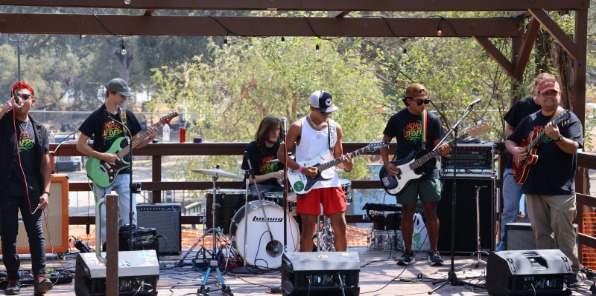 Band Playing at Oakchella Music Festival at the Oakhurst Community Center